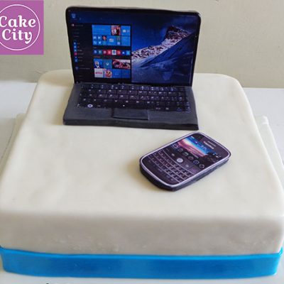 Laptop Mobile Birthday Cake in Lahore
