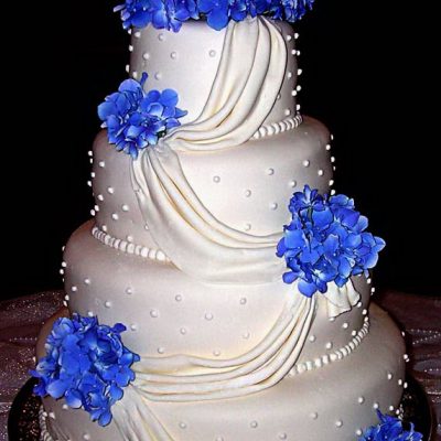 Blue Hydrangea Wedding Cake in Lahore
