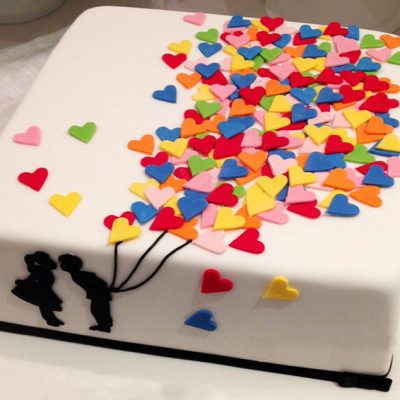 Small Hearts Celebration Cake