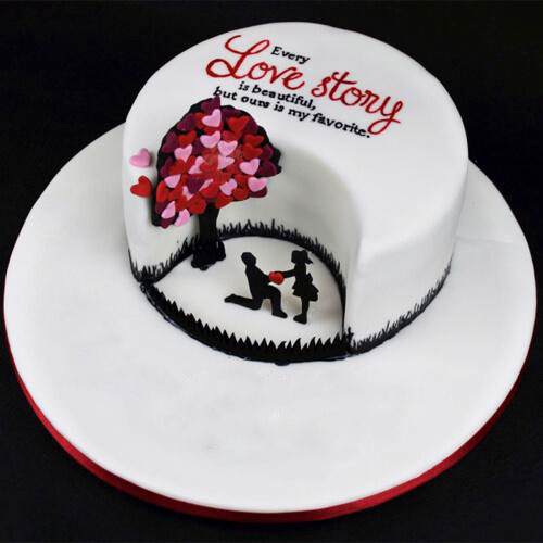 Hearts Tree Anniversary Cake