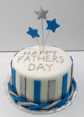 Blue Stars Dad Birthday Cake