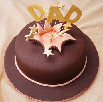 Golden Stars Dad Birthday Cake