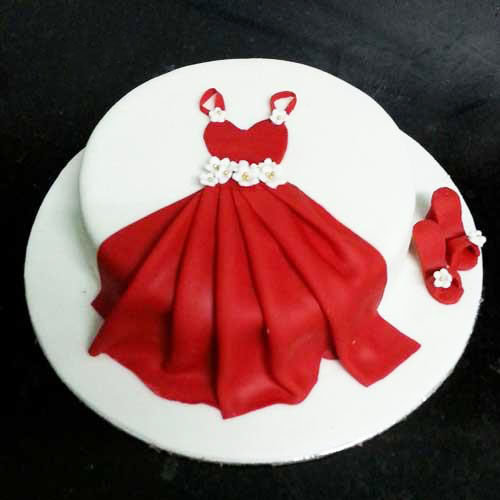 Red Dress Bridal Shower Cake